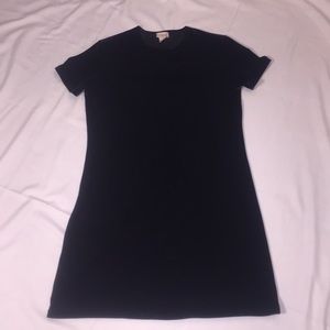 J Crew Short Sleeve Black Velour Dress